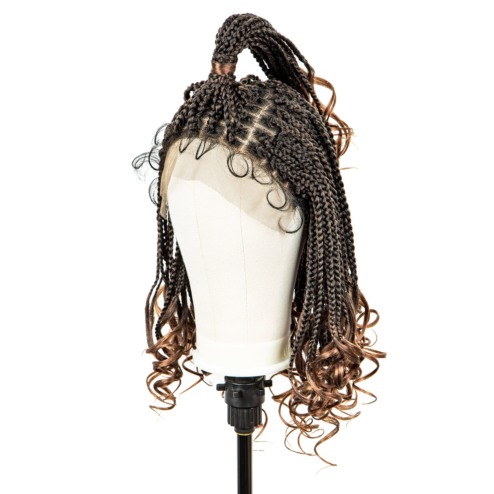 Braided Wigs for Black Women Synthetic Lace Front Wigs Square Knotless Box Braided Wigs Lightweight Cornrow Braid Braiding Hair Wigs 18 inches (1B/30 Color)