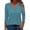 z-260428-1-Navy, variant on 3/4 Length Sleeve Womens Tops Women’S Slub Knit T-Shirts Women's 3/4 Sleeved Collar Button up Shirt Floral Shirt Summer Top Ladies Basic Crew Neck Tops M