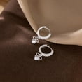 thumbnail image 5 of Sterling Silver CZ Bowknot Hoop Earrings for Women Teens Small Bow Hoop Earrings Huggie Drop, 5 of 11