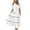 White, variant on Tiered Dresses for Women Formal,Women Casual Puff Short Sleeve V Neck Summer Dress,Bohemian Relaxed Solid Lace Trim Flowy Maxi Dresses Tiered Ruffle Cocktail Dress,2025 Summer Swing Maxi Dresses