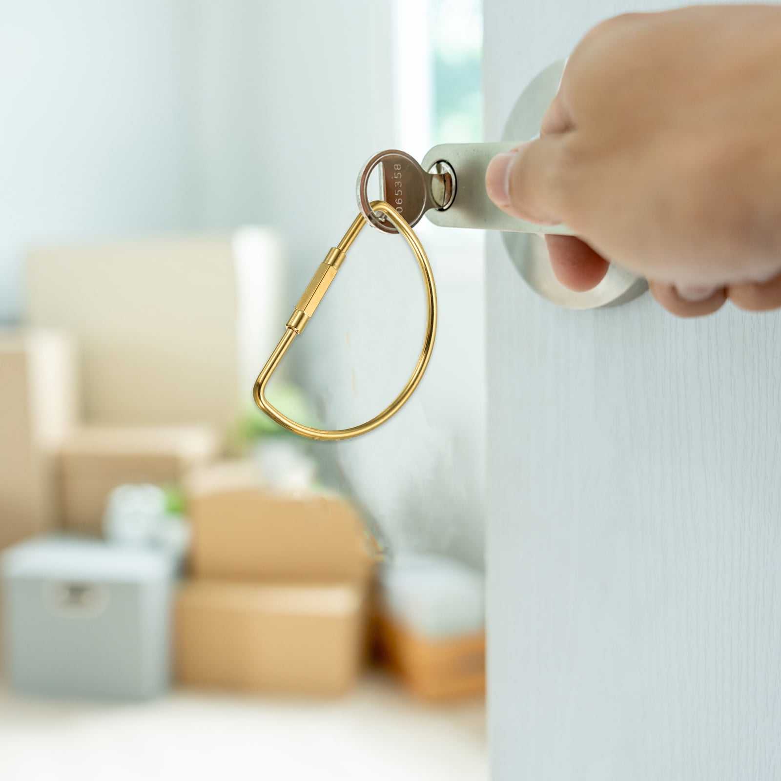 Uxcell Brass Key Ring, Screw Lock Clip Keychain Hook Holder for