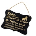 thumbnail image 1 of Baby Sleeping Sign Hanging Chalkboard Blackboard Wooden Message Label, 1 of 6
