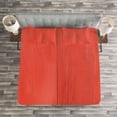 thumbnail image 3 of Ambesonne Coral Quilted Bedspread Set 3 Pcs, Vintage Wood Board Barn, Queen Size, Dark Coral, 3 of 3