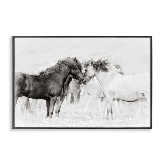 Stupell Industries Farmhouse Heartfelt Horses in Neutrals Black Framed Giclee Art, 18 x 12, by PHBurchett
