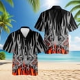 thumbnail image 2 of Netecom Fire Dragon Hawaiian Shirt for Men, Mythical Style, Button Down Summer Beach Short Sleeve, S-5XL, 2 of 6