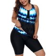 thumbnail image 4 of Maillots de Bain Tankini à Imprimé Color Block pour Femmes avec Capris de Bain s-TTTG, 4 of 6