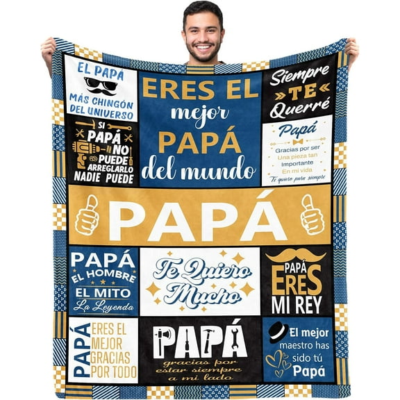 Gifts for Papa for Christmas, Regalos para Papá, Dad Gifts in Spanish, Dad Birthday Gift Blanket for Father''s Day Christmas