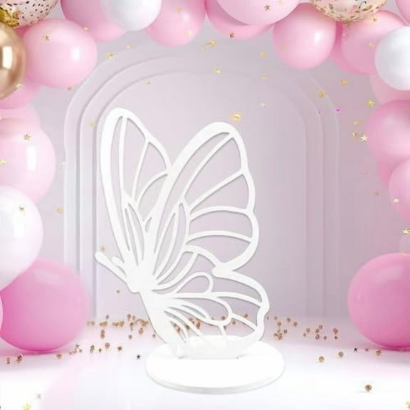 22 Inch White Wood Butterfly Prop Decor - Large Wings Wooden Cutout Backdrop for Princess, Wedding, Baby Shower, Birthday Party Decoration$$Home Decor, Kitchen, & Other