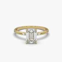 Jewelerix 1.50 CT Emerald Cut Ring Plated Rose Gold Moissanite Diamond Engagement Ring Comfort Fit Mother's Day Surprise Gift
