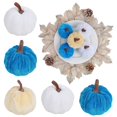 thumbnail image 2 of 5 Pcs Velvet Fake Pumpkins Fall Decor,Faux Small Pumpkin,Small Decorative Fabric Rustic Pumpkins,Fall Artificial Velvet Pumpkins,Small Realistic Vegetable Ornament,Halloween Decorations,Blue, 2 of 6