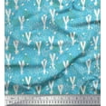 thumbnail image 1 of Soimoi Rayon Fabric Leaves,Floral & Rabbit Cartoon Printed Craft Fabric by The Yard 42 Inch Wide, 1 of 3