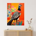thumbnail image 4 of Party Pheasant Oil Painting Orange Blue Green Folk Art Vibrant Extra Large XL Wall Art Poster Print, 4 of 5