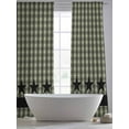 thumbnail image 5 of Checkered Stars Sheer Curtains 84 Inches Long 2 Panels Sage Green Black Plaid Art Light Filtering Semi Sheer Window Curtains Drapes for Bedroom Living Room 52"x84", 5 of 7