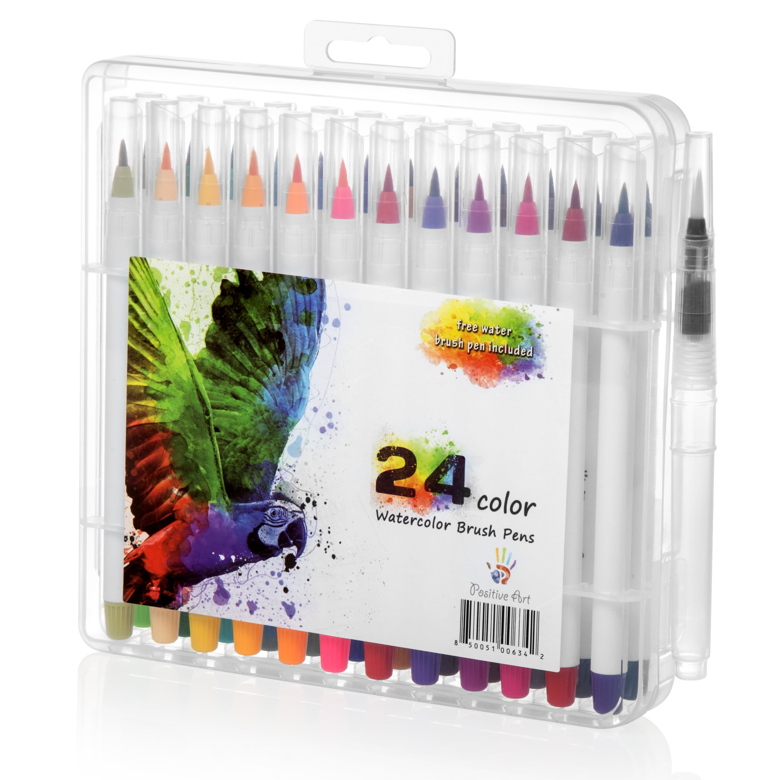 faillissement evenaar Handschrift watercolor brush pen 24 colors by positive art: 24 colors and 1 free water  coloring brush with flexible tip for precision, for adult crafts, manga,  comic, and calligraphy, odorless and non-toxic - Walmart.com