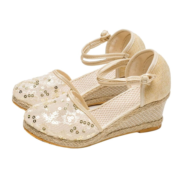Amzcrzy Zapatos de mujer,Zapatos de mujer,Zapatillas de mujer, Sandalias de mujer con tacón de cuña y hebilla de malla, informales Sandalias Mujer Zapatillas De Casa