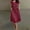 Wine, variant on Ayolanni Dresses for Women 2026 Elastic Waist Short Sleeve Crew Neck Solid Midi A-Line Dress Cotton Linen Daily Casual Modest Swing Sundress with Pockets Green L