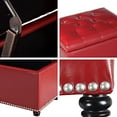 thumbnail image 5 of Joveco Ottoman de Rangement Élégant Banc Rectangulaire en Cuir PU Repose-Pieds (Rouge), 5 of 5