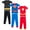 Black / blue / red, variant on DC Comics Justice League Batman Superman The Flash Little Boys Pajama Shirts and Pants Black / Blue / Red 6