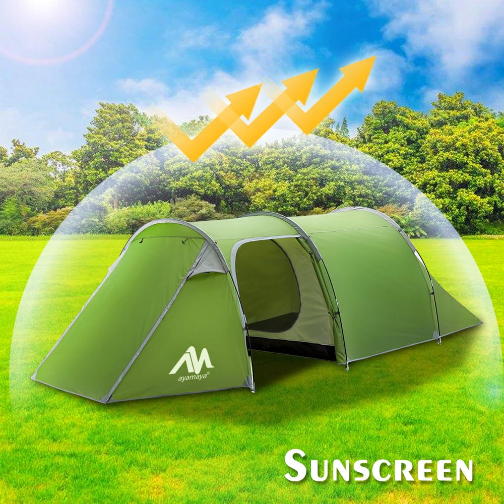 4/5 Person Family Tunnel Tent for Camping,iClover 2 Room Ultralight Backpacking Tent with Front Vestibule, Waterproof Double Layer Classic 4 Season Tents, Easy Setup for Outdoor Sports
