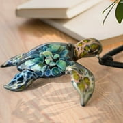 LVOTIONPL Glass Turtle Pendant, Turtle Pendant Necklace Blown Glass Gift for Mom Or Girlfriend Ocean Decor Blue Pendant Jewelry for Her