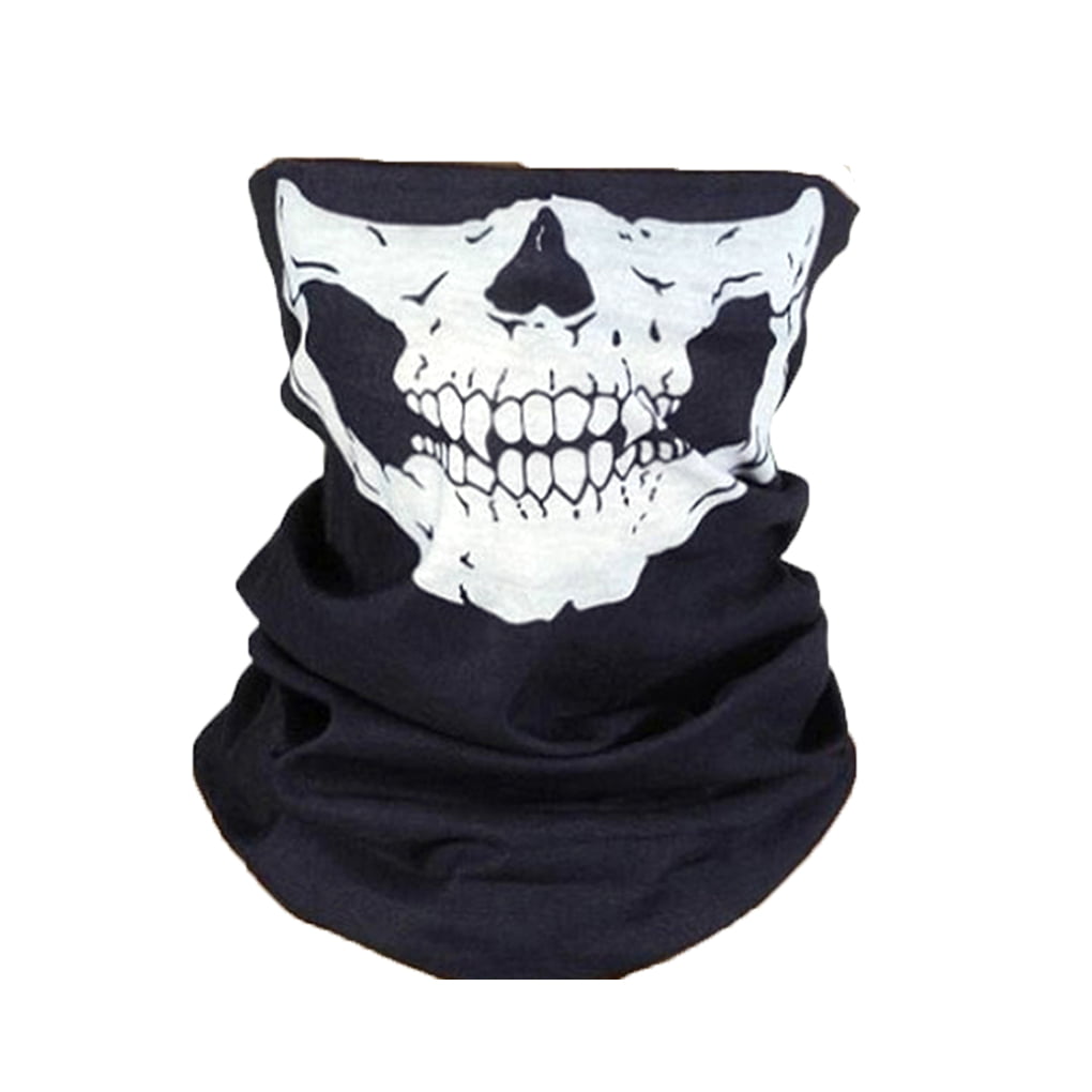 XuyIeY Skull Face Mask,Seamless Men Headwear,3D Windproof Dust Scarf Motorcycle Neck Gaiter for Outdoor Sport 
