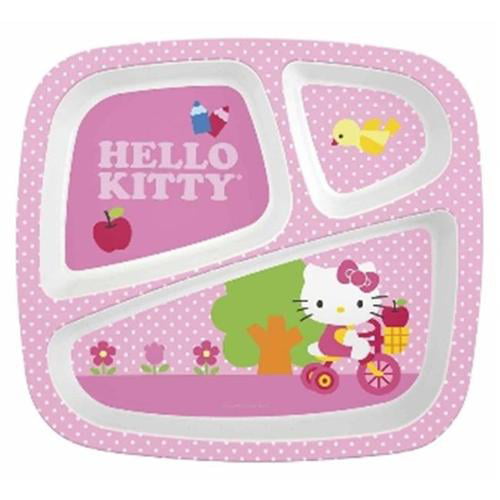 FARMER WITH ANIMALS 3 SECTION APPLE STYLE MELAMINE PLATE FROM SANRIOCO 