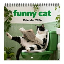 2026 Fun Cat Calendar 12 Month Wall Calendar Cute Toilet Cat Design Perfect For Cat Enthusiasts And Home Decor Home Decor Playful Design