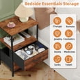 thumbnail image 4 of Eunos Nightstand End Table, 2 Drawer Small Bedside Table for Bedroom,Living Room, Wood Grain Print, 4 of 7