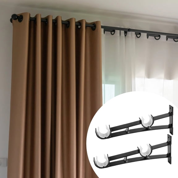 16-Pack Heavy Duty Curtain Rod Brackets, for 1-Inch Rods, Aluminum Alloy Side Mount Holders, Wall-Mounted for Drapes,Blackout Curtains, Complete Set