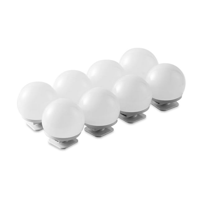 Graflsoa Lampe Miroir de Maquillage USB avec Ampoules DEL à Intensité Réglable 3 Couleurs, Trousse d'Éclairage Maquillage Lot de 8, Cordon 2000 mm, Éclairage Réglable 3000 K-6500 K