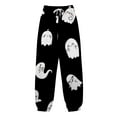 thumbnail image 3 of HCURIBAD Halloween Pants for Women Halloween Pajama Pants Women's Printed Casual Drawstring High Waisted Drawstring Pants, Wide Leg Yoga Pants, Flowy Pants for Women, Halloween Pajama Pants Yellow 2XL, 3 of 5