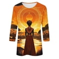 thumbnail image 5 of Tbopshirt Black History Month Shirts Women,Plus Size Tops 3/4 Sleeve,Fashion Printed Casual Round Neck Pullover Womens Graphic T Shirts,S-XXXL,Black History Gifts, 5 of 5