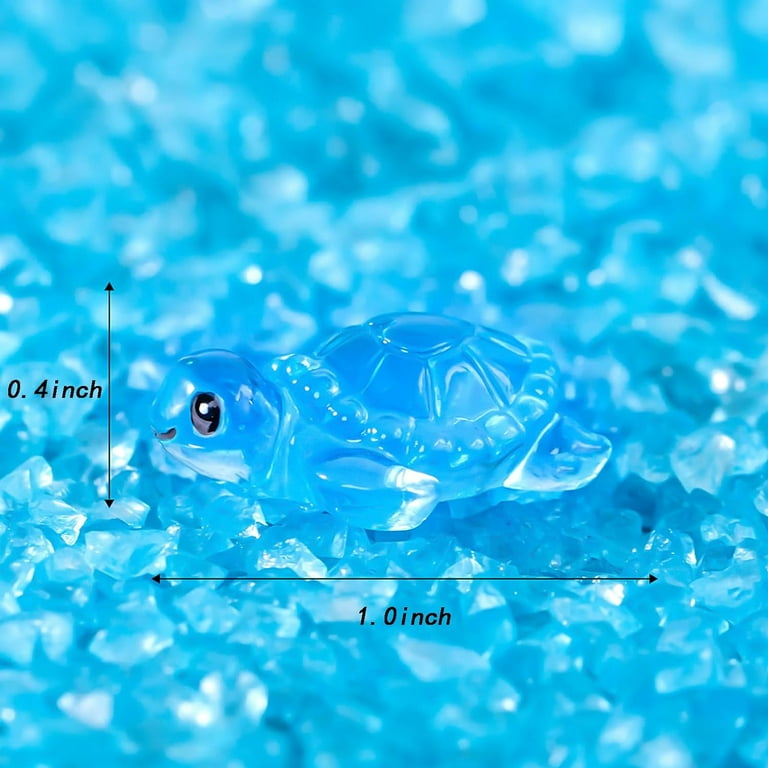 60pcs Mini Resin Turtles - Glow In The Dark Luminous Sea Turtle Figures For Crafts, Aquarium, Party Decor