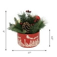 thumbnail image 2 of Flora Bunda Artificial Xmas Arrangement in 7 inch Red Cityscape Ceramic Pot Indoor Christmas Decoration, 2 of 3