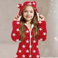 thumbnail image 5 of ATOGUTA Girls Fleece Pants Unisex Kids Fleece Hooded Jumpsuits Long Sleeve Rompers Sleepwear Outfits Size 5T-15, Red, 5 of 5