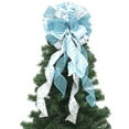 thumbnail image 4 of Ediodpoh Blue Christmas Tree Topper Bow Gift with Long Streamers & Wired Edge Bows for Holiday Wreath Bow Christmas Tree Ornaments Christmas Party Decor Event & Party Home Decor Sky Blue, 4 of 9