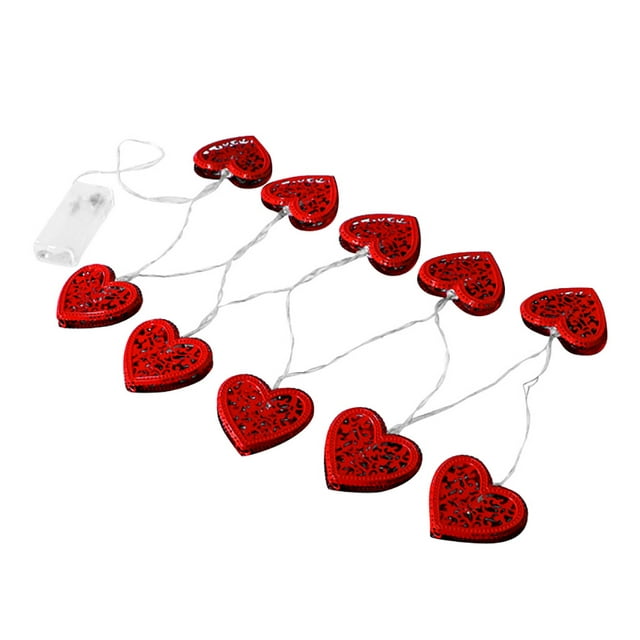 Tarmeek Red Fairy Lights Heart Shaped String Lights Battery Powered