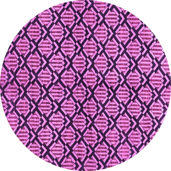 Ahgly Company Indoor Round Abstract Purple Modern Area Rugs, 8' Round