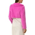 thumbnail image 3 of INSPIRE CHIC Women's Faux Fur Bolero Shrug Crop Jacket Evening Bow Tie Front Fluffy Coat M Hot Pink, 3 of 6