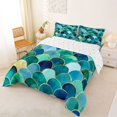 thumbnail image 2 of Homewish Magic Mermaid Scale Queen Comforter Set,Coastal Beach Comforter Sets Queen，Green,Reversible,3 Pieces,1 Comforter and 2 Pillowcases, 2 of 7