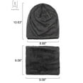 thumbnail image 2 of Gustave 2Pcs Winter Beanie Hat Scarf Set Warm Knit Hat Thick Knit Skull Cap for Men Women Thermal Fluffy Knitted Cap Neck Warmer Headwear "Navy", 2 of 6