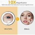 thumbnail image 2 of 10x Magnifying Makeup Mirror with LED Lights 1 Ball Joint 360° Adjustable Portable Cosmetic Mirror for Bathroom Travel, 2 of 5