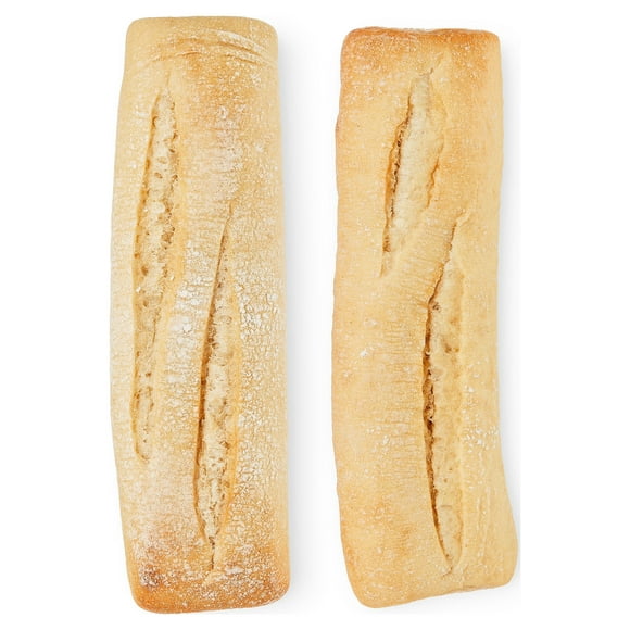 Marketside Bake at Home Twin Demi Baguette, 12oz, 2 Count, 11"L X 2.5W, With Open Cell Structure