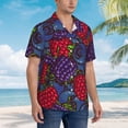 thumbnail image 5 of Daiia Wild Berries Hawaiian Shirt for Men Gentle Cotton Regular Short Sleeve Casual-X-Large, 5 of 9