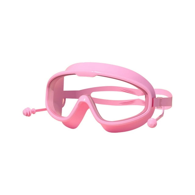 Gafas de natación para adultos, transparentes, impermeables, con tapones para los oídos. rosa transparente en caja