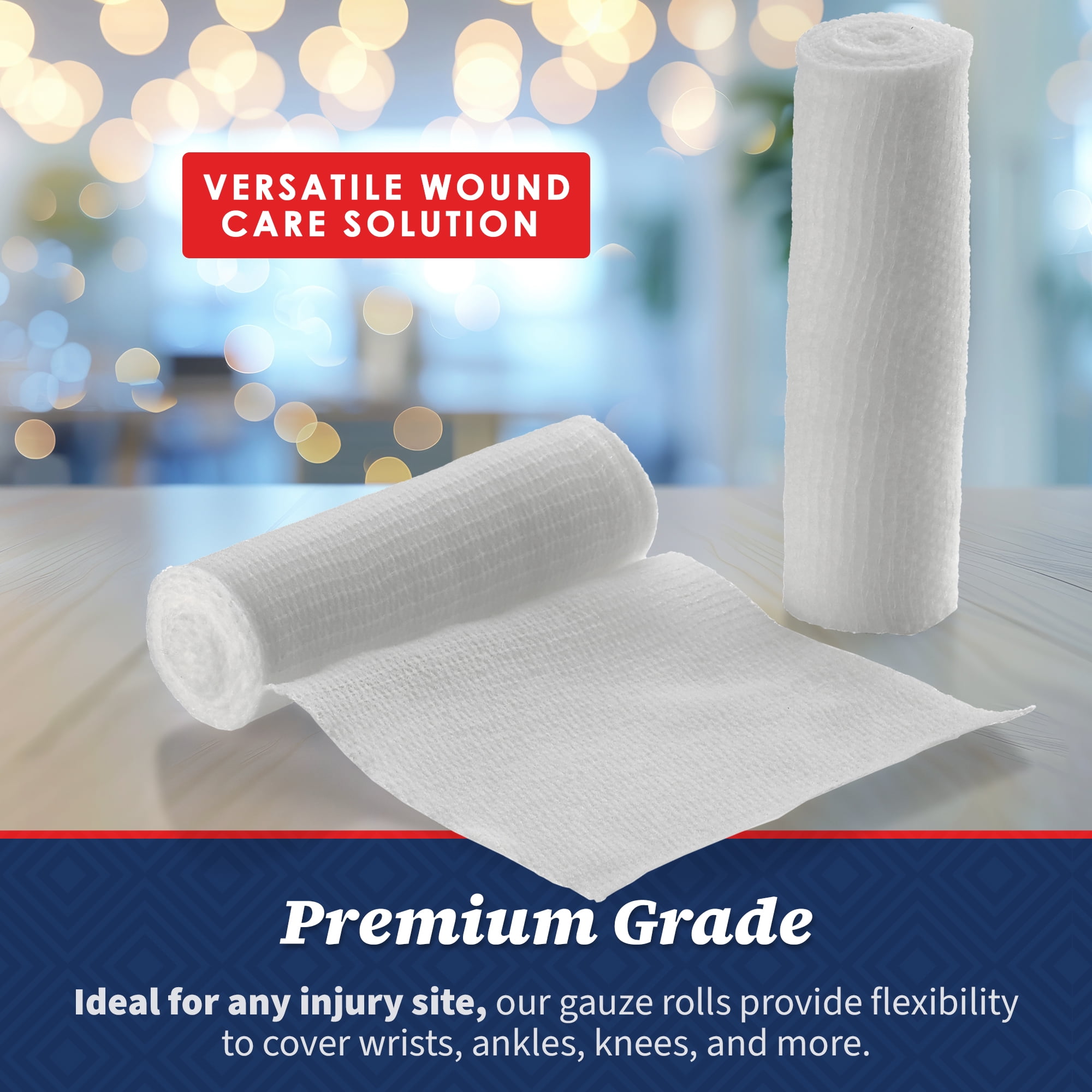 MEDca Bandage Rolls 48 Count, 4" x 4.1 Yds Medical Grade Gauze