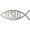 Hammered Silver, variant on Jesus Fish - Metal Wall Art