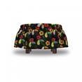 thumbnail image 4 of Watercolor Ottoman Cover, Toucan and Hibiscus, 2 Piece Slipcover Set with Ruffle Skirt for Square Round Cube Footstool Decorative Home Accent, Standard Size, Multicolor, by Ambesonne, 4 of 5