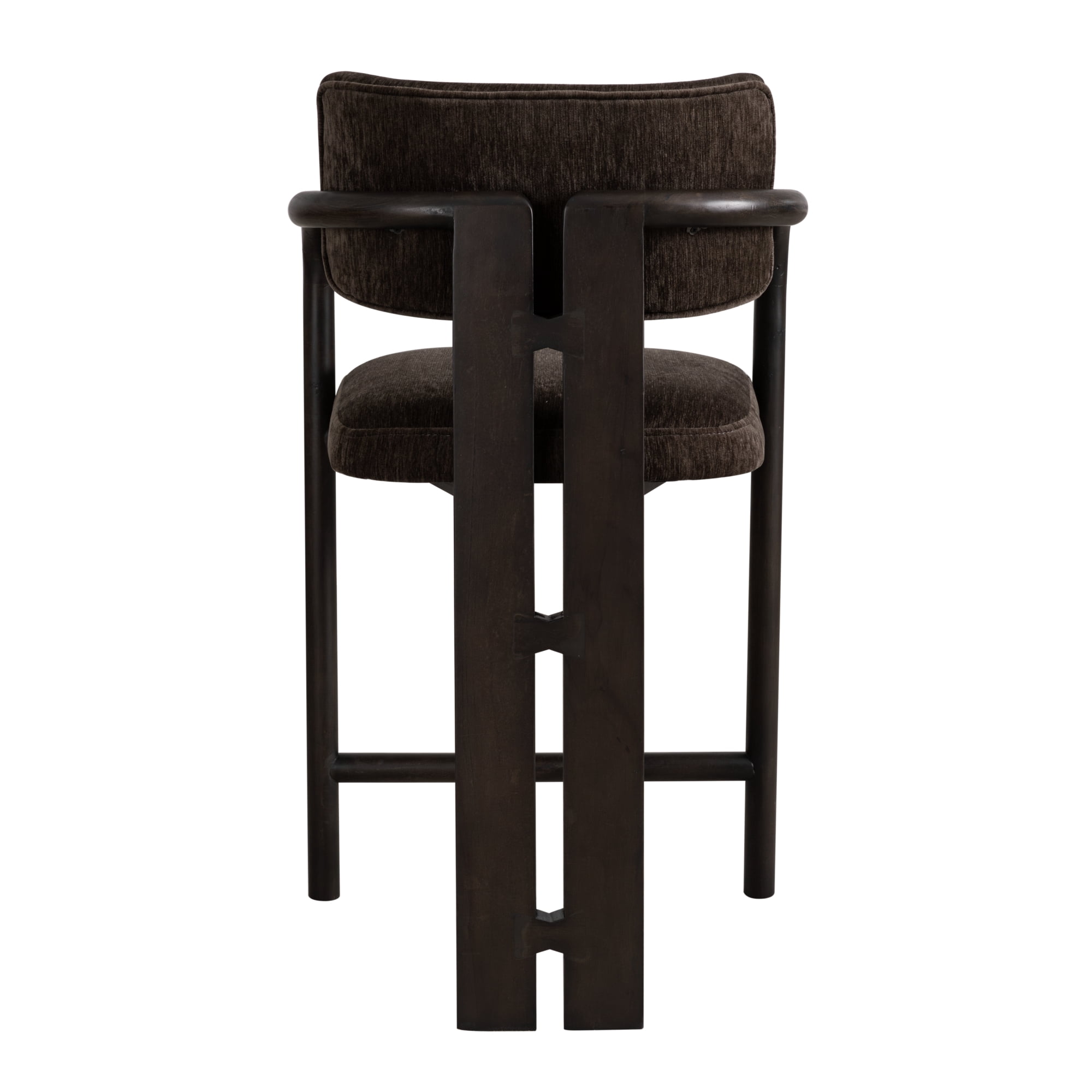 Aaliyah Espresso Solid Wood Upholstered 26" Counter Height Barstool with Brindle Brown Seat - Set of 3