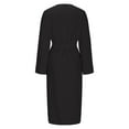 thumbnail image 4 of OSFVNOXV Jacket Dress for Women Long Sleeve Cotton Belted High Waisted Knee Length Cocktail Formal Dress for Office Workwear, 4 of 6